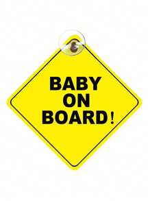 Baby On Board Sticker For Cars, Baby On Board Warning Signs With Suction Cups