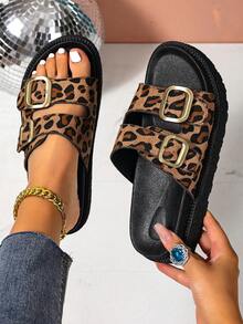 Plus Size Women's Fashion Simple Style Comfortable Soft Solid Color Peep Toe Platform Sandals