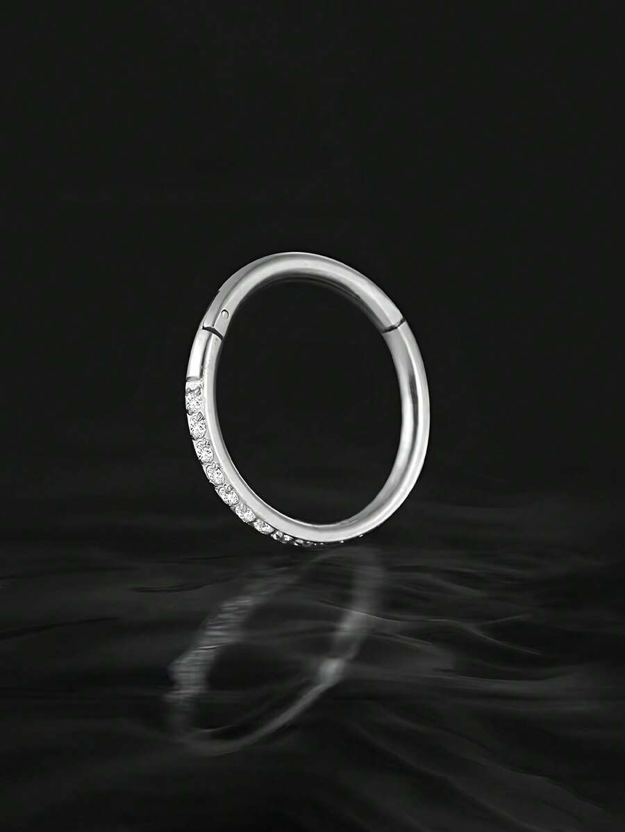 2 件/简约时尚 316L 不锈钢 16G/18G 镶嵌氧化锆鼻环，双隔膜环，镀金鼻环，鼻中隔，人体穿孔珠宝，有金色和银色可供选择，尺寸为 6mm/8mm/10mm/12mm