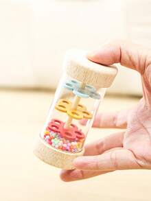 儿童木制雨声器，雨棒 - 可发出声音安抚婴儿，适用于婴儿摇铃管雨棒摇铃音乐感官听觉乐器玩具，适合婴儿儿童女孩 - 彩色 - 查看 11