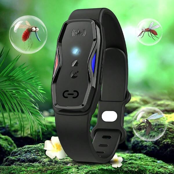 Hot A New Ultrasonic , Physical Mosquito Repellent, Household , Suitable For Both Men And Women, Cool Design, USB Charging, Sound Wave Technology , Summer Mosquito Repellent, Outdoor Mosquito Interference Prevention Watch, 3 Frequency Levels Adjustable, Safe To Operate, Comfortable To Wear, And Odorless, Outdoor Mosquito Repellent Smart Bracelet