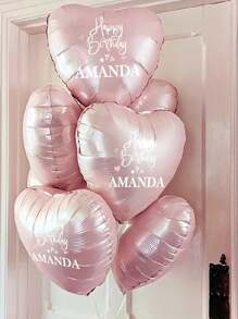 1 pezzo Palloncini a forma personalizzata 2025, palloncini in alluminio rosa a forma di cuore da 18 pollici, adatti per matrimoni, San Valentino, proposte di matrimonio, anniversari, lauree, feste di compleanno, feste di moda, addii al nubilato, celebrazioni del Giorno dell'Indipendenza e feste estive, decorazioni per photobooth, decorazioni per l'atmosfera, cartelli di benvenuto