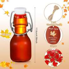 20 Sets Mini Lemon Swing Top Glass Bottle With Tags And Twine Small Swing Top Glass Jars For Limoncello Homemade Vanilla Extract Wedding Themed Party Favors(2oz,Maple Syrup),7695507 - 玫紅色 - 查看 6