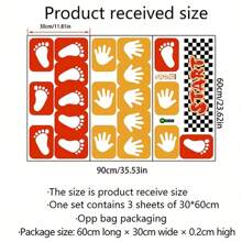 正能量跳绳地板贴纸 - 英文字母、手脚贴花，适用于卧室和办公室装饰、学校用品、返校 - 彩色 - 查看 2