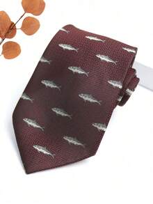 1条男士休闲动物斑马和蜜蜂印花图案新奇学院风领带，适合派对、日常穿着、约会、学校服装以及圣诞节装饰。 - 彩色 - 查看 10