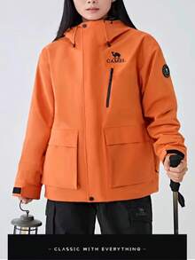 CAMEL CROWN 3-In-1 Ski Jacket, Warm Mountaineering Jacket, Waterproof Snow Hiking Gear - Orange Oxide - View 4
