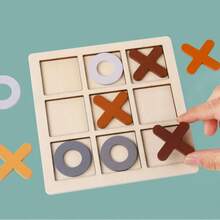 1pc 2025 New Arrival Wooden Tic Tac Toe Game, Party Interactive Noughts And Crosses 9-Grid Board Game, Birthday/Easter/Wedding Gift, Toys, Party Interactive Game - Multicolor - View 8