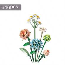 12件套人造花束积木，家居装饰摆件，创意礼物，适合感恩节、母亲节、生日、圣诞节、情人节 - 型號 - 查看 15