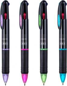 Favide 4 Pack 0.7mm 4-In-1 Multicolor Ballpoint Pen,4-Color Retractable Ballpoint Pens Office School Supplies Students Children - 1 - 查看 9