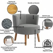 MOBLAN DECOR Modern Office Reception Upholstered Chair Soft Velvet Fabric Reinforced Wooden Legs