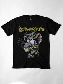 Ratos De Porão Rock T-Shirt Unisex Men Women 100% Cotton Premium Top Streetwear New Release Immediate Shipping Various Colors!! Plus Size - 黑色 - 查看 1