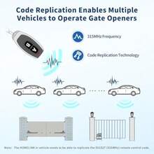 Security Gate Operator Accessory, Hlr01 Homelink Compatible Universal Receiver With Remote Control Transmitter For Automatic Swing Sliding Gate Opener Garage Door Opener - 111 - View 3