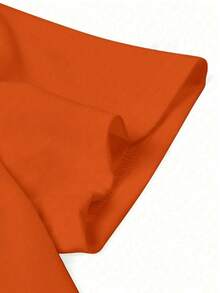Halloween Pumpkin Graphic Orange T-Shirt, Round Neck Short Sleeve Casual Tee For Women - Orange - View 5