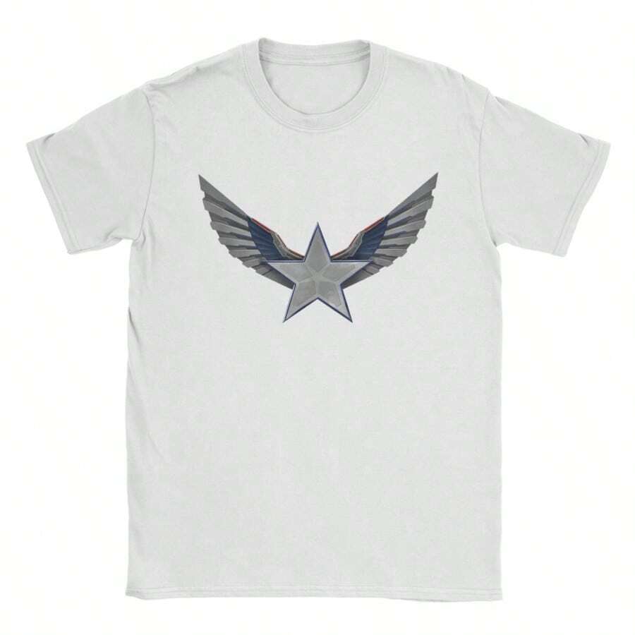 COOL SUMMER Captain AmericaS Brave New World T Shirt Men's Cotton Novelty T-Shirt Crewneck Winged Star Tee Short Sleeve Clothes Plus Size - trắng - Xem 1