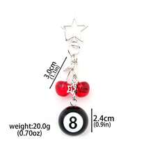 1pc Hip Hop Black Dice Billiard Keychain Y2K Lucky Dice Starburst Pendant Bag Ornament Pendant Punk Cool Jewelry Men's Bicycle Key Chain - Multicolor - View 20