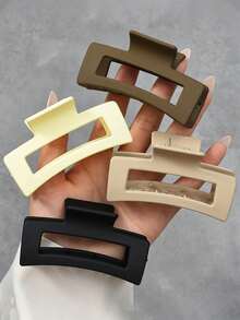 女士优雅简约纯色发夹套装，适合日常佩戴和派对，季节性发饰礼物发夹爪夹发夹发夹秋季配饰 - 查看 6