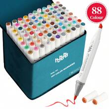 88/168 Colors Alcohol Based Markers, Fine & Broad Dual Tip Permanent Artist Art Markers Sketch Markers For Adult Kid Coloring Book, Illustration Highlighting And Underlining