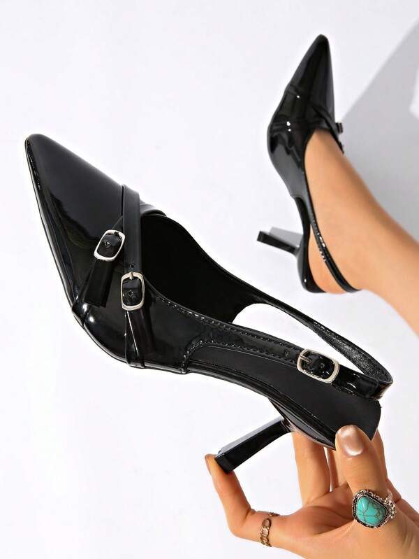 Zapatos de tacón alto de estilo elegante para niñas 2025, tacones altos para vacaciones, zapatos de primavera/verano básicos elegantes para negocios y uso casual, apropiados para primavera, vacaciones y Pascua