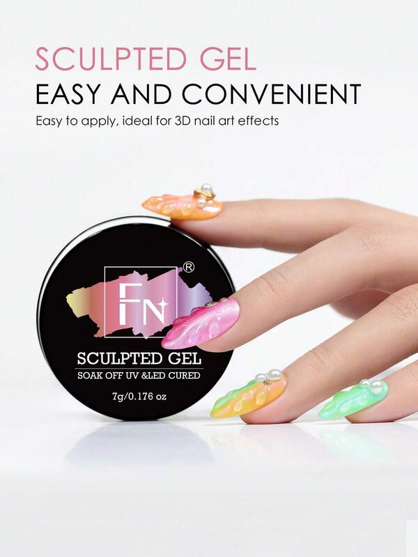 7g, Pegamento para modelado 3D de pintura de uñas, se puede frotar con purpurina, crear decoraciones con efecto reflectante, laca de uñas DIY con efecto metálico