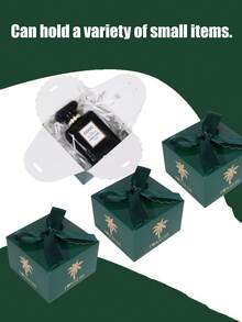 10PCS/1PC小礼品盒，绿色感谢盒配蝴蝶结丝带，小糖果袋，散装礼品袋，适合婚礼、圣诞节、万圣节、沙特国庆节沙特阿拉伯国庆节 - S綠色+綠色絲帶 - 查看 7