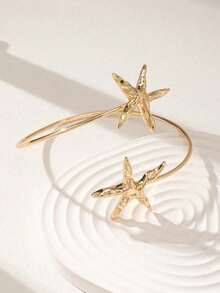 1 Pc Golden Color Cute Starfish Arm Cuff Armband Beach Body Jewelry - Gold - View 3