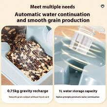 1 件装大容量半自动宠物喂食器和饮水器（1.3 升水和 2.3 升宠物食品）适用于猫和狗，支持持续储存食物和供水，加高宠物碗猫粮托盘适用于猫狗幼犬