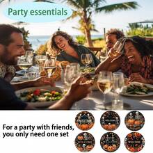 Set de 1/4/6 piezas: Posavasos de barro de diatomeas con estampado de calabaza de Halloween, posavasos de café con motivos florales, decoración multiusos para el hogar y restaurantes, regalos diarios, decoración de mesa, decoración temática para fiestas