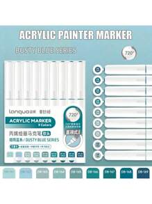 Languo 240/192/96 Colors Straight Liquid Soft-Bristled Acrylic Marker Pen, Student Art Professional Painting And Drawing Filling Color Brush, Diy Graffiti Painting Character Skin Color Pen, Skin Beauty Pen, Waterproof And Stackable Color Acrylic Marker Pen That Can Paint Wood/Stone/Glass , Back To School Gifts