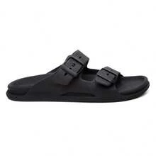 Men's Nuvem Slim Flip Flops Slide Sandal Two Straps Adjustable Buckle Super Light New Release. - Black - View 2