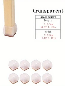4/8pcs, Square/ Round Chair Leg Protectors For Hardwood Floors, Silicone Felt Furniture Leg Cover Pad For Protecting Floors From Scratches And Noise, Smooth Moving For Chair Feet - Multicolor - View 13