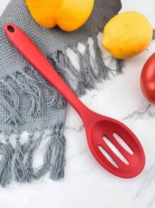 1pc, Integrated Silicone Kitchenware, Kitchen Cooking Spoon, Thick Spoon, Rice Spoon, Small Colander, Salad Spoon, Stirring Salad More Tableware, Kitchen Accessories, Kitchen Appliances, Kitchen Gadgets, Kitchen, Kitchen Stuff