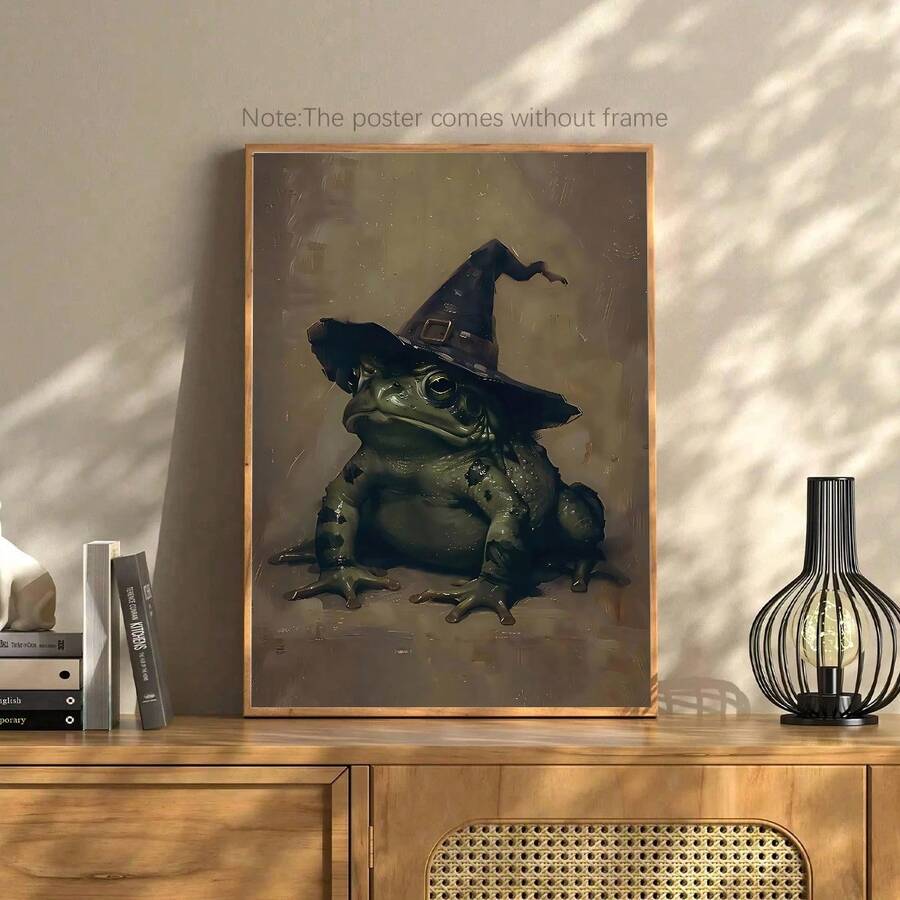 1ps, Tranh tường về chú ếch ma thuật Halloween, Phong cách trang trí tối, Lõi cabin tối, In ấn theo phong cách Gothic đến hồ, Bộ 1, Áp phích vải, Tranh tường vải trang trí làm quà tặng sinh nhật tốt nghiệp cho gia đình, phòng khách, phòng ngủ, nhà bếp và phòng tắm.