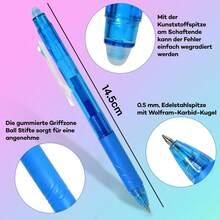 12 支彩色可擦凝胶笔套装，0.5 毫米细头可爱笔，侧按笔，用于书写绘图规划器办公和学校用品，随时消除错误，学校用品，返校 - 彩色 - 查看 2