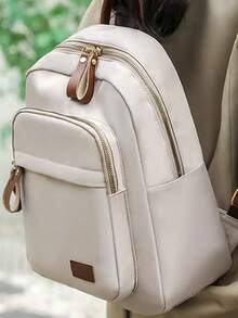 大容量多功能旅行背包，新款牛津布款式，时尚通勤，休闲双肩包，轻便旅行 - 彩色 - 查看 8