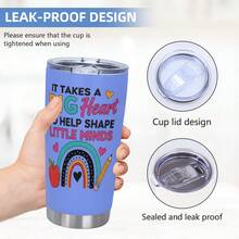 Teacher Tumbler - It Takes A Big Heart To Shape Little Minds, Inspirational Teacher Mugs, Teachers Appreciation Gifts Men Women - 20oz Teachers Appreciation Cup For Christmas Birthday Back To School, Best Gift - 紫色 - 查看 7