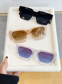 3/5 Stücke Herren Mehrfarbige Kunststoff Quadratische Vollrahmen Tönung Linsen Shades Basics Elegante Basic Lässig Allround Brillen Kombination für Vacay Vibes, Business, Alltag Mode Accessoires Preppy Stil für den Schulanfang
