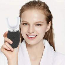 Cepillo de dientes eléctrico para adultos, tecnología de ondas sonoras, cepillos de dientes en forma de U para limpieza bucal, batería de litio de 400mAh, carga inalámbrica y luz LED, regalo para el Día del Padre, Día de la Madre