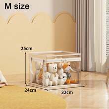 Transparent Children's Toy Storage Basket Large Size Toy Storage Bag Large Capacity Household Multifunctional Storage Basket New - màu be - cỡ M - Xem 12