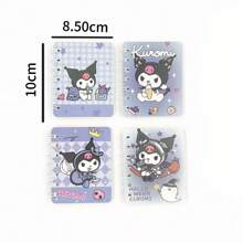 Sanrio Sanrio 4er-Set japanische Cartoon Schwarze Reishefte - Lila Serie, Kuromi A7 Spiralbuch, geeignet für Bürohefte, Schulbedarf, Notizblöcke, Memos, Lehrergeschenke, Schulanfang Grundlagen