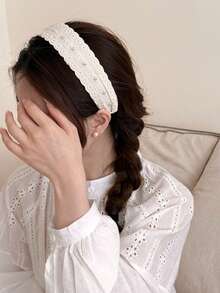 قطعة واحدة/قطعتان شريط رأس بطبعة زهرية بوهيمية عتيقة أنيقة حلوة مطرزة بالدانتيل والخرز الزائف واسع الحافة للبنات، قطعة رأس موضة للاستخدام اليومي والسفر والعطلات وتصوير الصور، شريط شعر من البوليستر - متعدد الألوان - مشاهدة 16