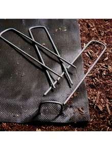 20/50pcs Galvanized Steel Outdoor Turf Ground Nails, U-Shaped Ground Nails, Anti-Grass Cloth Garden Ground Nails, Insert Soil Fence U-Shaped Fixer