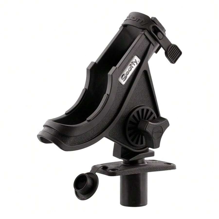 New  Baitcaster/Ning Rod Holder Black   Flush Deck Mount, All (02-BK) - Black - View 1