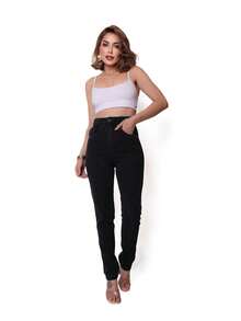 Women's Marbled Mom Jeans Premium Thick Fabric/These Pants Have No Stretch And The Fabric Is 100% Cotton - màu đen - Xem 3