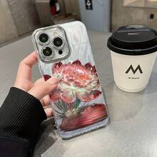 Funda para teléfono 1 pieza compatible con todos los modelos 16/15/14/13/12/11 (incluido 13/14 Pro/15 Plus/16 Pro), esta nueva funda para teléfono con láser IMD degradado con patrón vibrante presenta una película para lentes y un diseño híbrido clásico que es resistente a los golpes. - Colores mixtos 1 - Ver 5