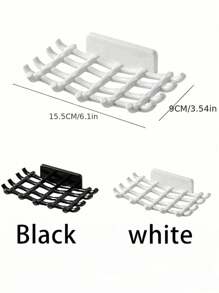 Wall Mounted Grid Soap Holder Without Drilling, Bathroom Soapbox Drain Storage Shelf, Bathroom Accessories Back To School