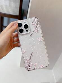 Flower 1pc Transparent Anti-Fall TPU Phone Case Compatible With IPhone 11, 15 Pro Max, 14 Pro Max/Galaxy/Honor X6A, X7B, X8B Waterproof Shockproof Scratch Resistant - Clear - View 5