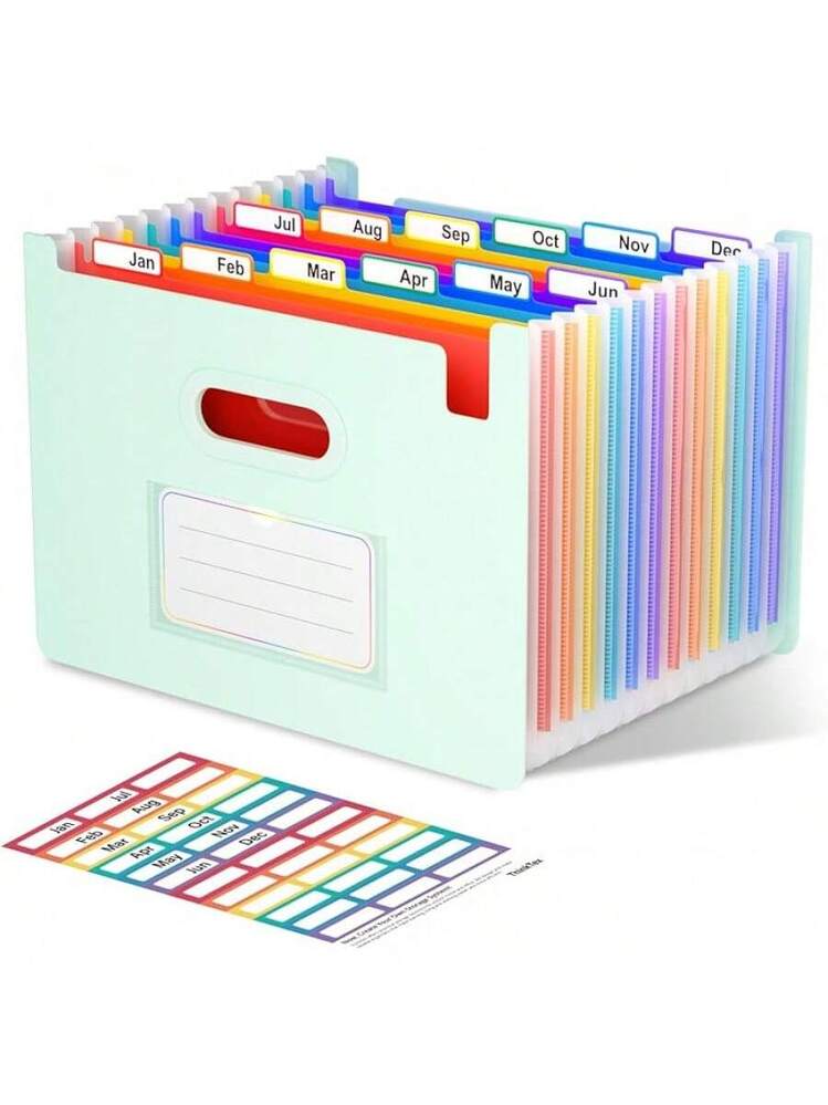 ThinkTex 26 Pockets Accordion File Organizer, Upright & Open Top