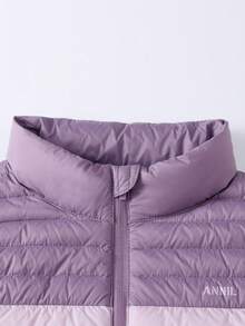 Annil Children's Clothing For Girls, Boys, And Adults: Far-Infrared Heat Storage, Waterproof, Oil-Proof, Stain-Proof, Short Down Three-Proof Vest For Winter - Purple - View 4