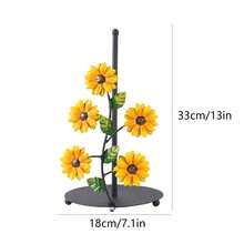 1pc Sunflower Kitchen Paper Towel Holder, Iron Paper Towel Storage Rack, Butterfly Paper Roll Holder, Roll Paper Holder, Home Decor - 黃色 - 查看 2