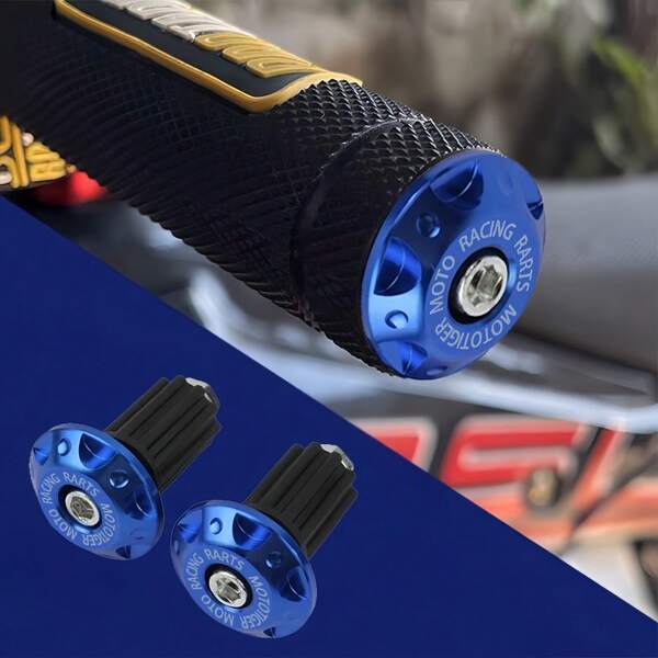 2pcs Motorcycle Handle Bar Accessories - Aluminum Alloy Handlebar End Caps, CNC Slider Handle Bar Plugs, Street Motorcycle Parts